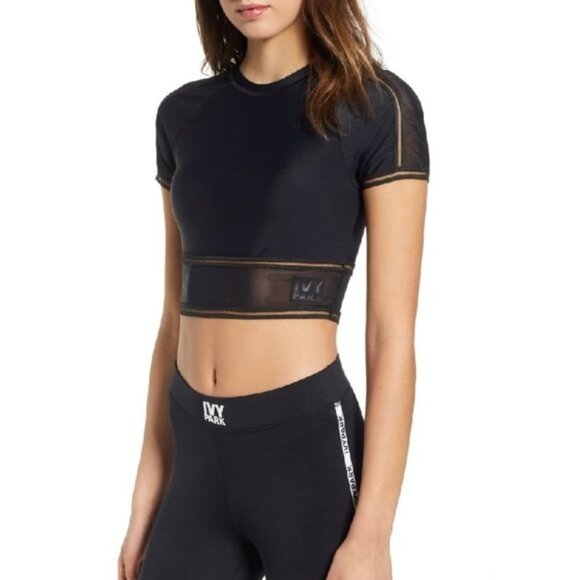 IVY PARK® Mesh Panel Crop Top - Picture 1 of 9